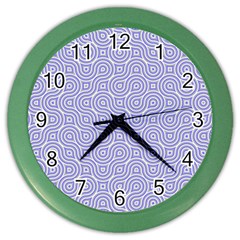 Royal Purple Grey And White Truchet Pattern Color Wall Clock by SpinnyChairDesigns