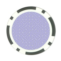 Royal Purple Grey And White Truchet Pattern Poker Chip Card Guard by SpinnyChairDesigns