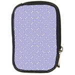 Royal Purple Grey and White Truchet Pattern Compact Camera Leather Case Front