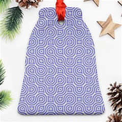 Royal Purple Grey And White Truchet Pattern Ornament (bell) by SpinnyChairDesigns