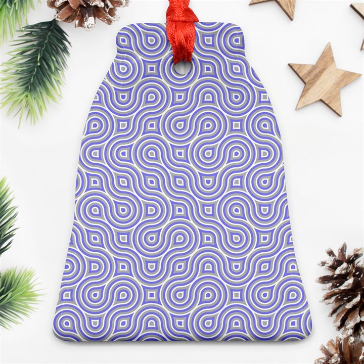 Royal Purple Grey and White Truchet Pattern Ornament (Bell)