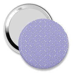 Royal Purple Grey And White Truchet Pattern 3  Handbag Mirrors by SpinnyChairDesigns