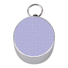 Royal Purple Grey And White Truchet Pattern Mini Silver Compasses by SpinnyChairDesigns