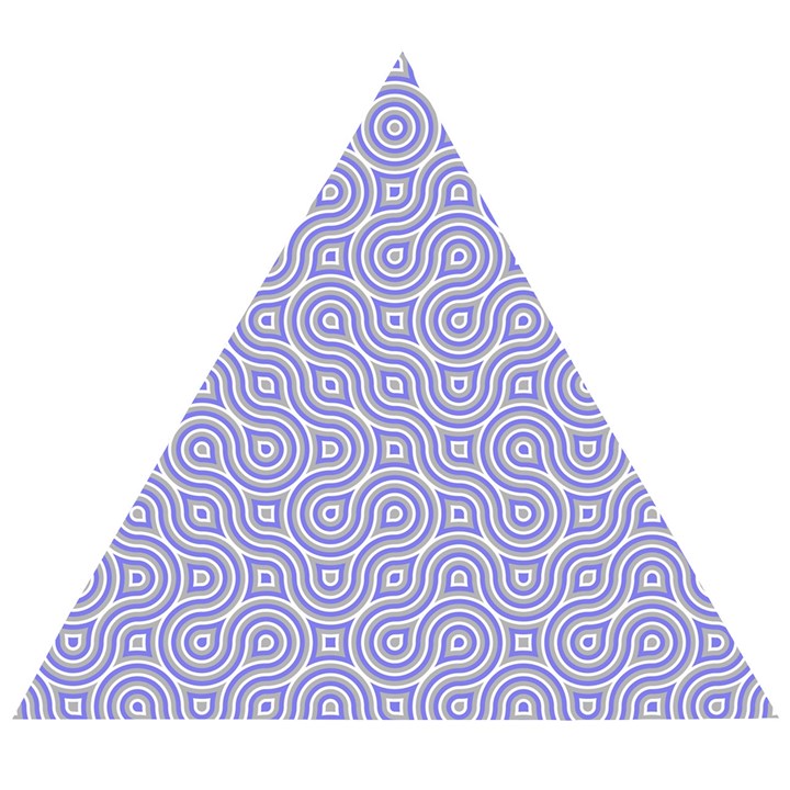 Royal Purple Grey and White Truchet Pattern Wooden Puzzle Triangle