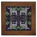 Chive Purple Black Abstract Art Pattern Framed Tile Front