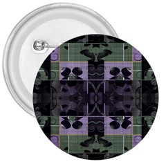 Chive Purple Black Abstract Art Pattern 3  Buttons by SpinnyChairDesigns