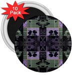 Chive Purple Black Abstract Art Pattern 3  Magnets (10 pack)  Front