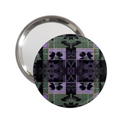 Chive Purple Black Abstract Art Pattern 2 25  Handbag Mirrors by SpinnyChairDesigns