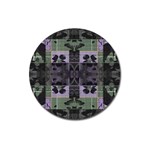 Chive Purple Black Abstract Art Pattern Magnet 3  (Round) Front