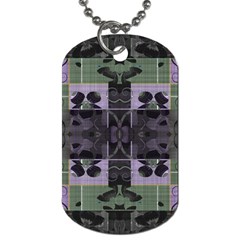 Chive Purple Black Abstract Art Pattern Dog Tag (two Sides) by SpinnyChairDesigns