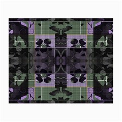 Chive Purple Black Abstract Art Pattern Small Glasses Cloth (2 Sides) by SpinnyChairDesigns