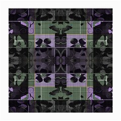 Chive Purple Black Abstract Art Pattern Medium Glasses Cloth (2 Sides) by SpinnyChairDesigns