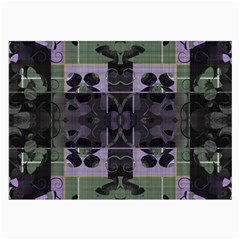 Chive Purple Black Abstract Art Pattern Large Glasses Cloth by SpinnyChairDesigns