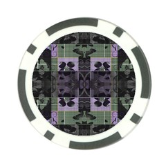 Chive Purple Black Abstract Art Pattern Poker Chip Card Guard by SpinnyChairDesigns