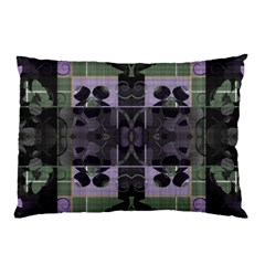 Chive Purple Black Abstract Art Pattern Pillow Case by SpinnyChairDesigns