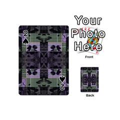 Chive Purple Black Abstract Art Pattern Playing Cards 54 Designs (mini) by SpinnyChairDesigns