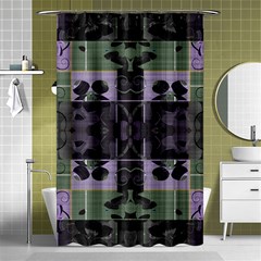 Chive Purple Black Abstract Art Pattern Shower Curtain 48  X 72  (small)  by SpinnyChairDesigns