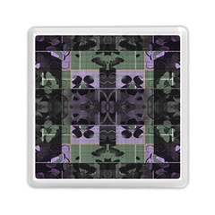 Chive Purple Black Abstract Art Pattern Memory Card Reader (square) by SpinnyChairDesigns