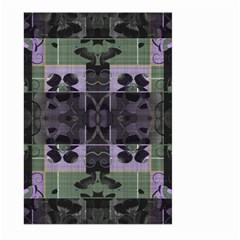 Chive Purple Black Abstract Art Pattern Large Garden Flag (two Sides) by SpinnyChairDesigns