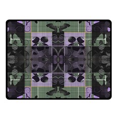 Chive Purple Black Abstract Art Pattern Double Sided Fleece Blanket (small)  by SpinnyChairDesigns