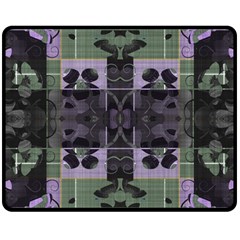 Chive Purple Black Abstract Art Pattern Double Sided Fleece Blanket (medium)  by SpinnyChairDesigns