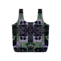 Chive Purple Black Abstract Art Pattern Full Print Recycle Bag (s) by SpinnyChairDesigns