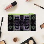 Chive Purple Black Abstract Art Pattern Cosmetic Bag (XS) Back