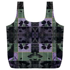 Chive Purple Black Abstract Art Pattern Full Print Recycle Bag (xxl) by SpinnyChairDesigns