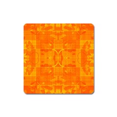 Orange Peel Abstract Batik Pattern Square Magnet by SpinnyChairDesigns