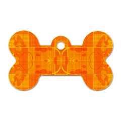 Orange Peel Abstract Batik Pattern Dog Tag Bone (one Side) by SpinnyChairDesigns