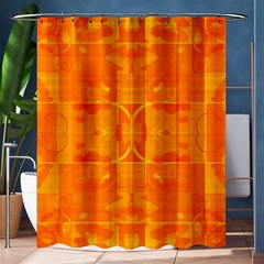 Orange Peel Abstract Batik Pattern Shower Curtain 60  X 72  (medium)  by SpinnyChairDesigns