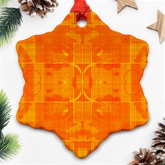 Orange Peel Abstract Batik Pattern Ornament (snowflake) by SpinnyChairDesigns