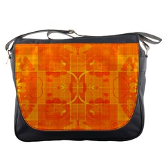 Orange Peel Abstract Batik Pattern Messenger Bag by SpinnyChairDesigns