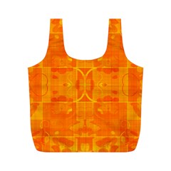 Orange Peel Abstract Batik Pattern Full Print Recycle Bag (m) by SpinnyChairDesigns