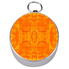 Orange Peel Abstract Batik Pattern Silver Compasses by SpinnyChairDesigns