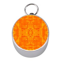 Orange Peel Abstract Batik Pattern Mini Silver Compasses by SpinnyChairDesigns