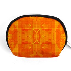 Orange Peel Abstract Batik Pattern Accessory Pouch (medium) by SpinnyChairDesigns