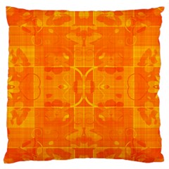 Orange Peel Abstract Batik Pattern Large Flano Cushion Case (two Sides) by SpinnyChairDesigns