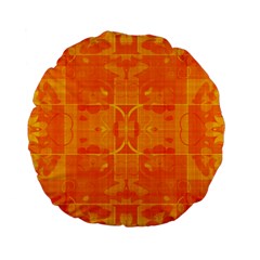 Orange Peel Abstract Batik Pattern Standard 15  Premium Flano Round Cushions by SpinnyChairDesigns