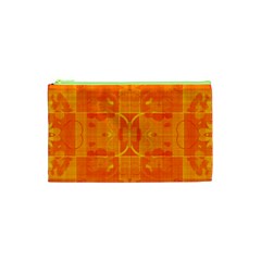 Orange Peel Abstract Batik Pattern Cosmetic Bag (xs) by SpinnyChairDesigns