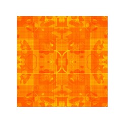 Orange Peel Abstract Batik Pattern Small Satin Scarf (square) by SpinnyChairDesigns