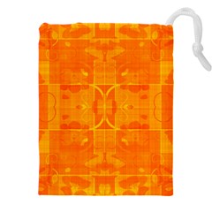 Orange Peel Abstract Batik Pattern Drawstring Pouch (5xl) by SpinnyChairDesigns