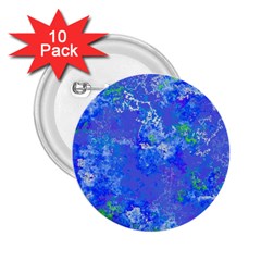 Bright Blue Paint Splatters 2 25  Buttons (10 Pack)  by SpinnyChairDesigns