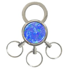 Bright Blue Paint Splatters 3-ring Key Chain by SpinnyChairDesigns