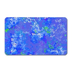 Bright Blue Paint Splatters Magnet (rectangular) by SpinnyChairDesigns