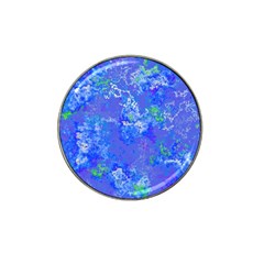 Bright Blue Paint Splatters Hat Clip Ball Marker (4 Pack) by SpinnyChairDesigns