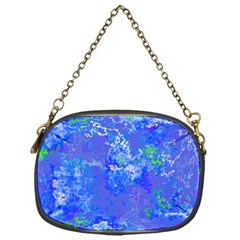 Bright Blue Paint Splatters Chain Purse (one Side) by SpinnyChairDesigns