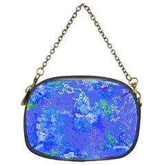 Bright Blue Paint Splatters Chain Purse (two Sides) by SpinnyChairDesigns