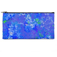 Bright Blue Paint Splatters Pencil Case by SpinnyChairDesigns