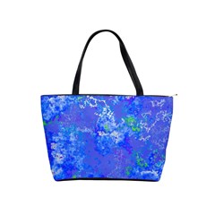 Bright Blue Paint Splatters Classic Shoulder Handbag by SpinnyChairDesigns